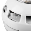 Close up detail of rafiki twinflex multipoint asd detector sounder strobe showing part of the casing and vents