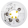 White Su2040001 Twinflex Multipoint Asd Detector Sounder Base Base showing wiring terminals and labels inside the circular housing