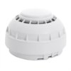rafiki twinflex hatari sounder white showing the front view of a round white device with vent-like openings