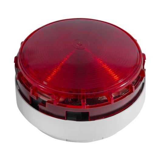 angled view of a twinflex flashpoint low profile with a red circular top and white base