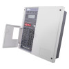 rafiki twinflex pro 2 fire alarm panel showing front with angled door open revealing control buttons and display