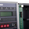 Closeup of the display and internal components of the rafiki twinflex pro 2 fire alarm panel 2 zone