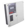 angled view of rafiki twinflex pro 2 fire alarm panel 8 zone showing buttons and indicators on the front panel