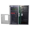 rafiki twinflex pro 2 fire alarm panel 8 zone with front doors open showing the control panel and wiring space