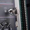Keys inserted in the lock of a rafiki twinflex pro 2 fire alarm panel 8 zone