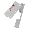 access control rim electric release strike showing metal strike plate and locking mechanism parts on white background