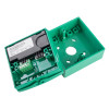 inside view of an access control emergency manual call point showing internal wiring and components