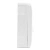 Side view of the access control white exit button showing its slim profile and smooth surface