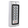 Angled view of an access control waterproof keypad with numbered buttons and a branded label at the bottom