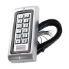 Access control waterproof keypad and proximity card shown angled with a bundle of wires attached
