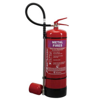 a front view of the thomas glover 9kg metal fire powder extinguisher