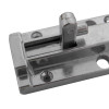Close-up of a thomas glover panic bolt mk2 lock showing the metal bolt and fixing holes