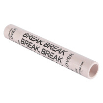 angled view of a spare ceramic tube for the redlam panic bolt showing the hollow cylindrical shape with printed text