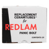 Box side of spare ceramic tube for the redlam panic bolt showing product name and quantity of 20