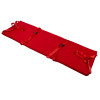 Thorpe Mill emergency evacuation sledge unfolded and laid flat showing red straps and buckles