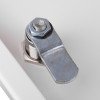 mailsafe residential mailbox metal latch with a bolt and nut attached to a white surface