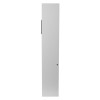 side view of a mailsafe residential mailbox showing its slim profile and plain surface