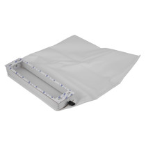 mailsafe mailguard mailbag made of white material with rectangular frame and open top showing inner space