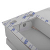 close-up of mailsafe mailguard mailbag letterbox seal with 3M adhesive strips on white background