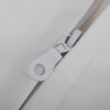 Close-up of the zip opening on the mailsafe mailguard mailbag with extinguisher showing white zipper teeth and pull tab