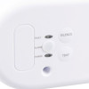 Zoomed-in view of a carbon monoxide alarm interface featuring three indicator lights labeled “FAULT,” “ALARM,” and “POWER,” and two buttons labelled “SILENCE” and “TEST.”