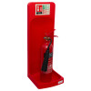 ultrafire single premium stand red shown at an angle with a co2 extinguisher placed inside the stand