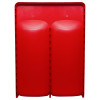 Back view of the red ultrafire double premium stand showing the smooth surface and structure