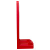Side view of the ultrafire double premium stand in red showing its shape and structure