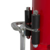 Ultrafire extinguisher servicing clamp shown attached to a red extinguisher with metal and black parts visible