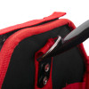Close up top view of the ultrafire engineer servicing kit showing red fabric and metal ring detail