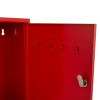 ultrafire fire safety document box showing inside of door with four red key hooks and a locking mechanism