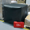 Black Uflpb1 Ultrafire Lithco pallet cover placed over a pallet with a red Lithco bag in front