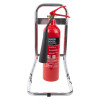 ultrafire extinguisher stand chrome single showing a red carbon dioxide extinguisher viewed from the front