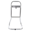 Front view of a chrome single ultrafire extinguisher stand showing its polished metal frame