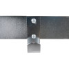 ultrafire extinguisher stand chrome single showing a single metal hook attached to a black bar