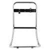 Front view of a double chrome extinguisher stand with curved frame and black mounting bracket