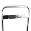 Top view of double chrome extinguisher stand showing curved handle and central horizontal bar with mounting holes