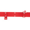 Red metal hooks on an ultrafire extinguisher stand red double showing two types of hook attachments