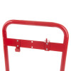 Top view of the red ultrafire extinguisher stand showing metal frame and attachment points