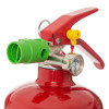 Closeup of the red Ufsfff2 Ultrafire Fluorine Free Foam 2L Fire Extinguisher showing handle, pressure gauge, and green nozzle