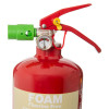 Close-up of Ufsfff2 Ultrafire Fluorine Free Foam 2L Fire Extinguisher Handle with pressure gauge and red lever