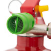 Close-up of the green nozzle of the Ufsfff2 Ultrafire Fluorine Free Foam 2L Fire Extinguisher Nozzle showing mesh inside