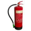 Red Ufsfff9 Ultrafire Fluorine Free Foam 9L fire extinguisher with black hose and angled nozzle against white background