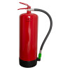 Red Ufsfff9 Ultrafire Fluorine Free Foam 9L fire extinguisher showing back view with black hose and green nozzle