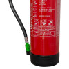 Close-up of the bottom part of Ufsfff9 Ultrafire Fluorine Free Foam 9L Fire Extinguisher showing instructions and hose connection