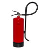 Back view of the ultrafire lithco lb6 lithium ion fire extinguisher showing the hose and handle