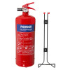 UltraFire 2kg Powder Fire Extinguisher Front Alongside Bracket
