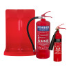 6kg powder and 2kg co2 fire extinguishers on a red double stand from the 6kg powder 2kg co2 double stand offer