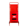 red ultrafire site stand with a handle and wheels shown from the front
