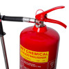 Top view of the red ultrafire 6l wet chemical extinguisher showing handle and pressure gauge